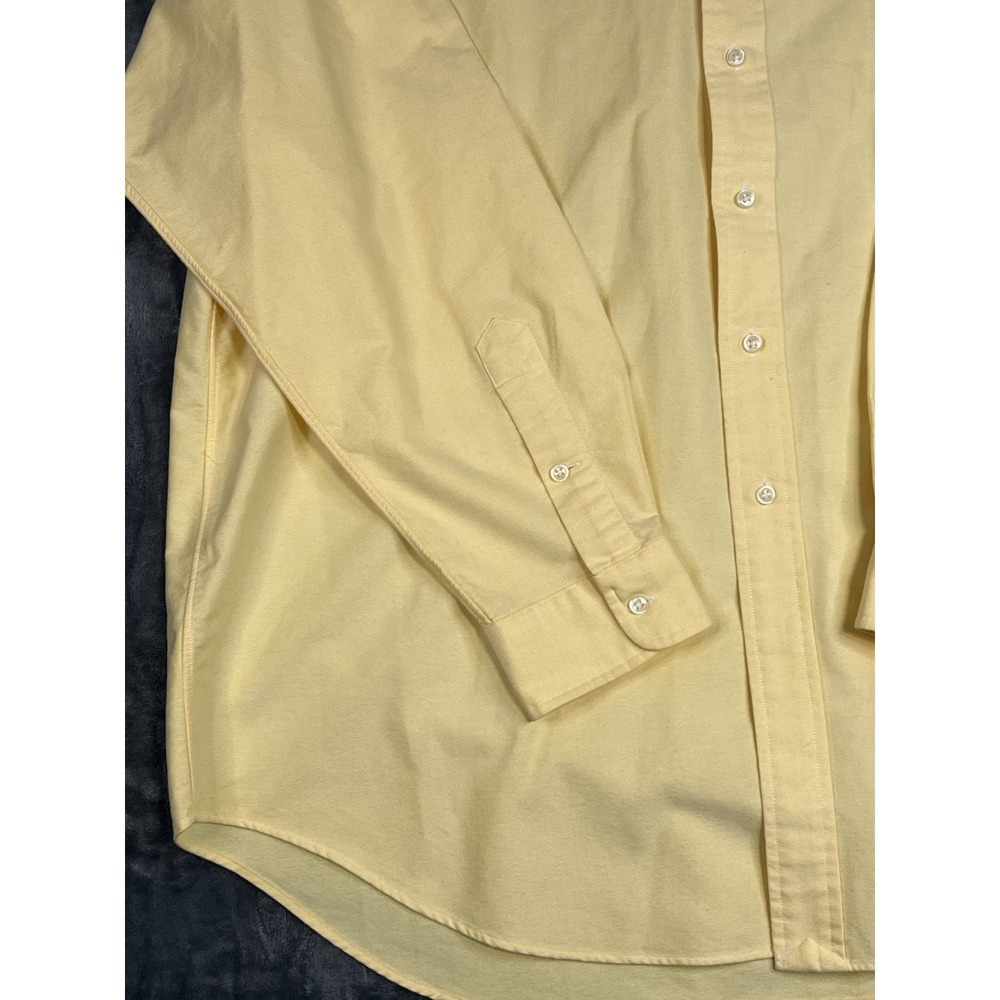 Ralph Lauren Blake XL Yellow Solid Cotton Long Sleeve Button-Down Preppy Shirt - Picture 7 of 16